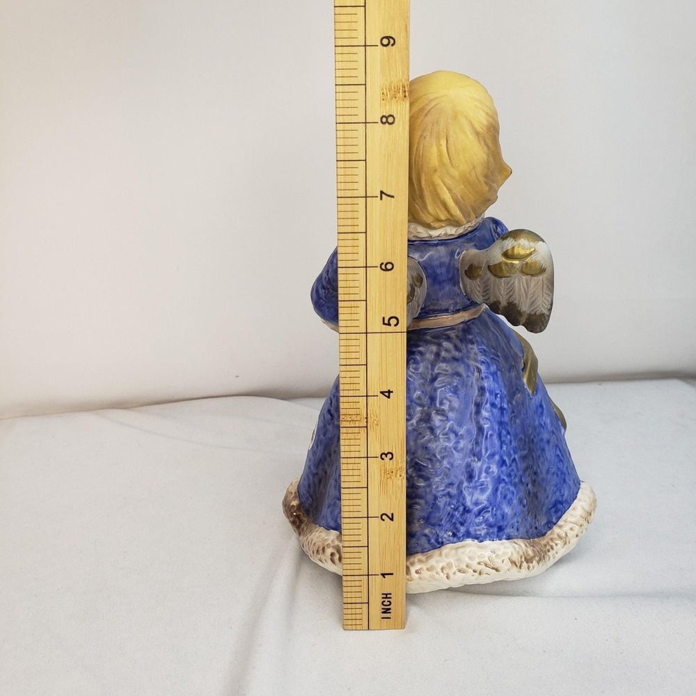 Goebel Handarbeit Large Angel W Germany 42 329 22 Blue Candleholder Frobek 8.75" - Picture 10 of 12